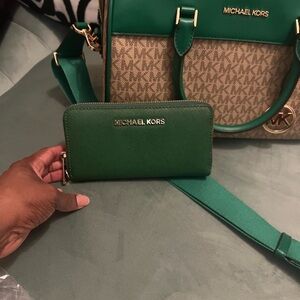 Michael Kors Green and Tan Women's Bag